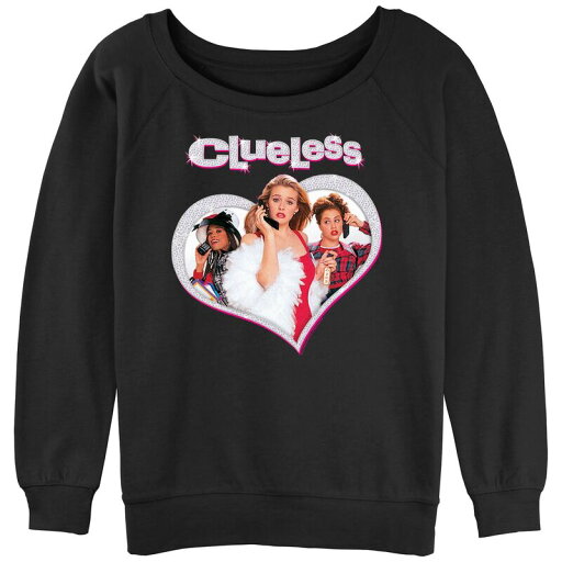 【送料無料】 ライセンス キャラクター レディース Tシャツ トップス Juniors' Clueless Sparkle Girls Slouchy Terry Graphic Tee Black 【送料無料】 ライセンス キャラクター レディース Tシャツ トップス Juniors' Clueless Sparkle Girls Slouchy Terry Graphic Tee Black