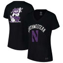 【送料無料】 アンダーアーマー レディース Tシャツ トップス Women's Under Armour Black Northwestern Wildcats...