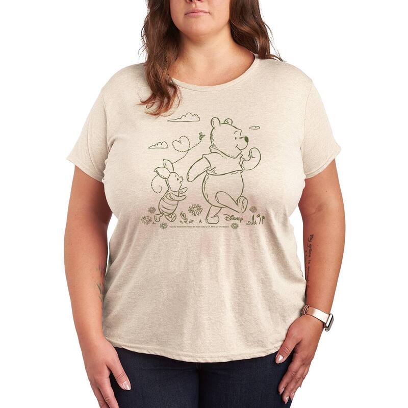【送料無料】 ディズニー レディース Tシャツ トップス Disney's Winnie The Pooh Stroll Graphic Tee Beige