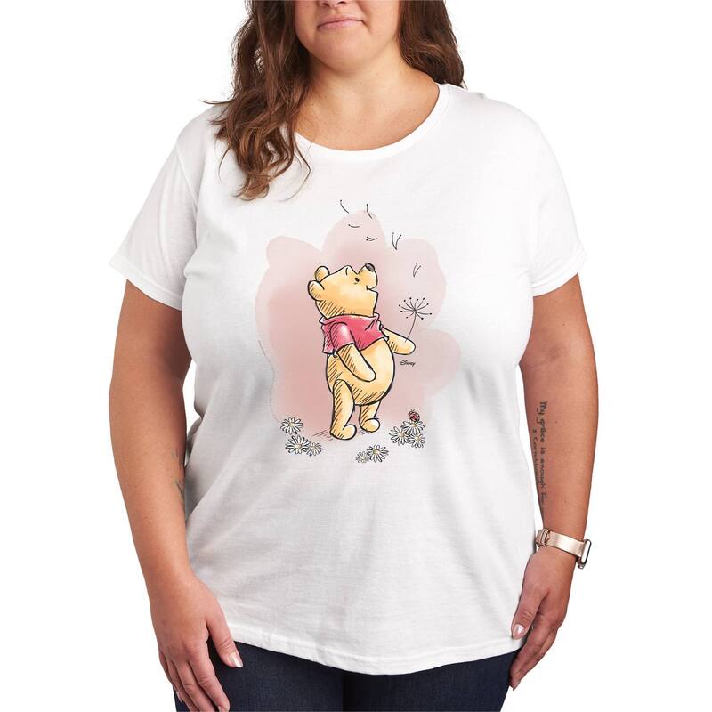 【送料無料】 ディズニー レディース Tシャツ トップス Disney's Winnie The Pooh Dandelion Graphic Tee White(4)