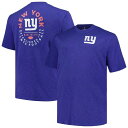 【送料無料】 プロファイル メンズ Tシャツ トップス Men's Profile Royal New York Giants Big & Tall Two-Hit Throwback T-Shirt Gia Blue