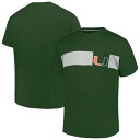 【送料無料】 プロファイル メンズ Tシャツ トップス Men's Profile Green Miami Hurricanes Big & Tall Color Stripe T-Shirt Mia Green