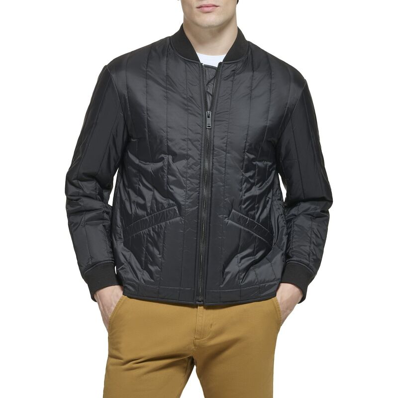 【送料無料】 ドッカーズ メンズ ジャケット・ブルゾン アウター Men's DockersR Bomber Jacket with Vertical Quilting Black