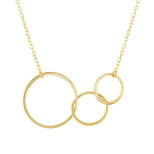 【送料無料】 アンブランデッド レディース ネックレス・チョーカー・ペンダントトップ アクセサリー Sterling Silver Three-Circle Necklace 14k Gold Plated 【送料無料】 アンブランデッド レディース ネックレス・チョーカー・ペンダントトップ アクセサリー Sterling Silver Three-Circle Necklace 14k Gold Plated