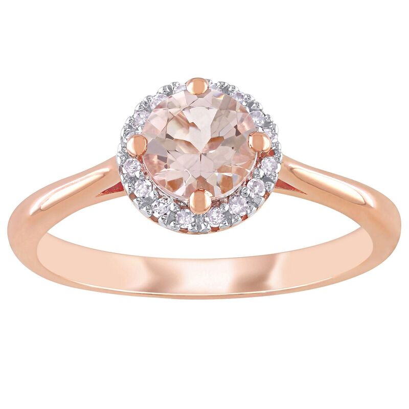 【送料無料】 ステラ グレース レディース リング アクセサリー Stella Grace 10k Rose Gold Morganite & Diamond Accent Halo Ring 10k Rose Gold