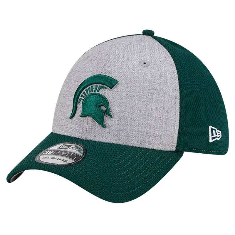 【送料無料】 ニューエラ メンズ 帽子 アクセサリー Men's New Era Heather Gray/Green Michigan State Spartans Two-Tone 39THIRTY Flex Hat Msu Grey