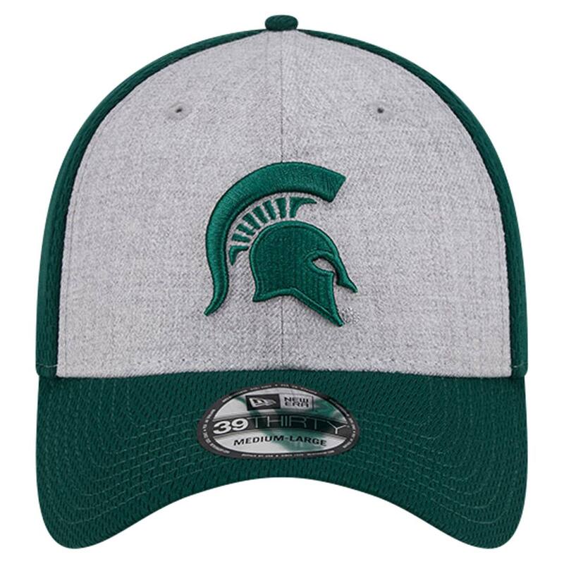【送料無料】 ニューエラ メンズ 帽子 アクセサリー Men's New Era Heather Gray/Green Michigan State Spartans Two-Tone 39THIRTY Flex Hat Msu Grey