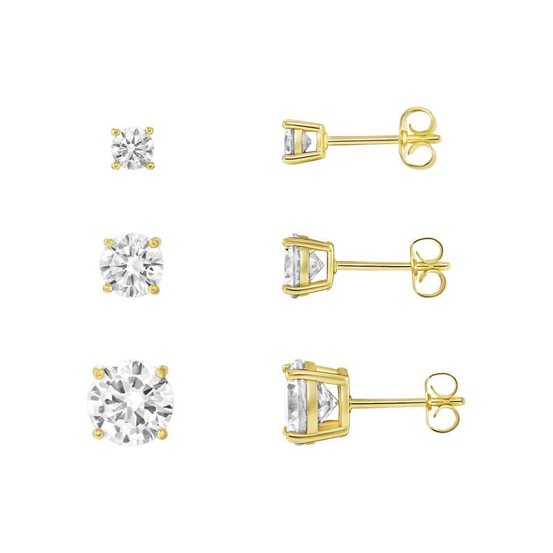 【送料無料】 プリムローズ レディース ピアス・イヤリング アクセサリー PRIMROSE Cubic Zirconia Stud Earrings Trio Set Gold Tone