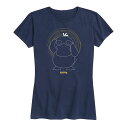【送料無料】 ライセンス キャラクター レディース Tシャツ トップス Women's Pokemon Psyduck Spiral Graphic Tee Navy