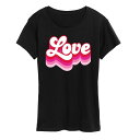 【送料無料】 ライセンス キャラクター レディース Tシャツ トップス Women's Retro Love Graphic Tee Black
