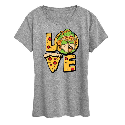【送料無料】 ライセンス キャラクター レディース Tシャツ トップス Women's Teenage Mutant Ninja Turtles Love Graphic Tee Heather Gray 【送料無料】 ライセンス キャラクター レディース Tシャツ トップス Women's Teenage Mutant Ninja Turtles Love Graphic Tee Heather Gray