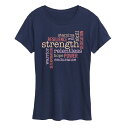 【送料無料】 ライセンス キャラクター レディース Tシャツ トップス Women's Empowering Words Graphic Tee Navy(4)