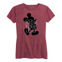 【送料無料】 ディズニー レディース Tシャツ トップス Disney's Mickey Mouse Women's Silhouette Graphic Tee Heather Dark Red(4)