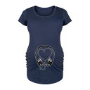 【送料無料】 アンブランデッド レディース Tシャツ トップス Maternity Headphones with Heart Shaped Cord Graphic Tee Navy