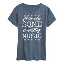 【送料無料】 アンブランデッド レディース Tシャツ トップス Women's Play Me Some Country Music Graphic Tee Heather Blue(4)