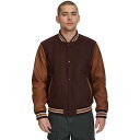 【送料無料】 リーバイス メンズ ジャケット・ブルゾン アウター Men's Levi'sR Mixed Media Letterman Bomber Jacket Dark Chocolate