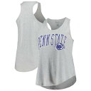 【送料無料】 プロファイル レディース Tシャツ トップス Women's Profile Heather Gray Penn State Nittany Lions Arch Logo Racerback Scoop Neck Tank Top Pst Grey