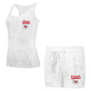 【送料無料】 アンブランデッド レディース ナイトウェア アンダーウェア Women's Concepts Sport White Kansas City Chiefs Plus Size Quartz Tank Top & Shorts Set Chf White