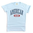 【送料無料】 Simply Sage Market レディース Tシャツ トップス Varsity American Babe Garment Dyed Tee...