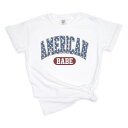 【送料無料】 Simply Sage Market レディース Tシャツ トップス Varsity American Babe Garment Dyed Tee...