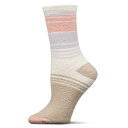 【送料無料】 メモイ レディース 靴下 アンダーウェア Women's Stripes Aloe Infused Crew Socks Cement(4)