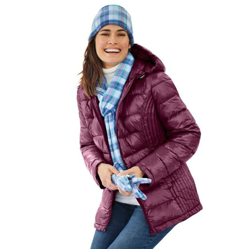 【送料無料】 ウーマン ウィズイン レディース ジャケット・ブルゾン アウター Woman Within Women's Plus Size Packable Puffer Jacket Deep Claret 【送料無料】 ウーマン ウィズイン レディース ジャケット・ブルゾン アウター Woman Within Women's Plus Size Packable Puffer Jacket Deep Claret