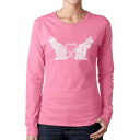 【送料無料】 エルエーポップアート レディース Tシャツ トップス Cat Tail Hearts - Women's Word Art Long Sleeve...