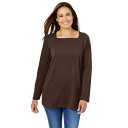 【送料無料】 ウーマン ウィズイン レディース Tシャツ トップス Woman Within Women's Plus Size Perfect Long-sl...