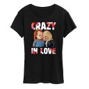 【送料無料】 ライセンス キャラクター レディース Tシャツ トップス Women's Chucky Crazy In Love Graphic Tee Bla...