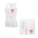 【送料無料】 アンブランデッド レディース ナイトウェア アンダーウェア Women's Concepts Sport Cincinnati Reds Quartz Tank Top & Shorts Set Red Beige