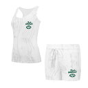 【送料無料】 アンブランデッド レディース ナイトウェア アンダーウェア Women's Concepts Sport New York Jets Quartz Hacci Knit Tank Top & Shorts Sleep Set Jet Beige(4)