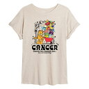 【送料無料】 ライセンス キャラクター レディース Tシャツ トップス Juniors' Garfield Cancer Flowy Tee Beige