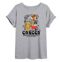 【送料無料】 ライセンス キャラクター レディース Tシャツ トップス Juniors' Garfield Cancer Flowy Tee Heather G...
