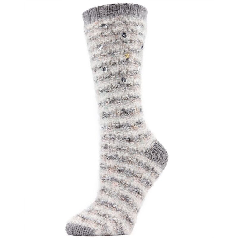 ̵ ⥤ ǥ   Jeweled Knit Non-Skid Crew Sock Gray