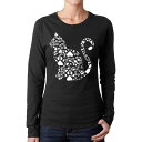【送料無料】 エルエーポップアート レディース Tシャツ トップス Cat Claws - Women's Word Art Long Sleeve T-shi...