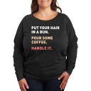 【送料無料】 ライセンス キャラクター レディース Tシャツ トップス Plus Size Bun Coffee Handle It Pullover Heat...
