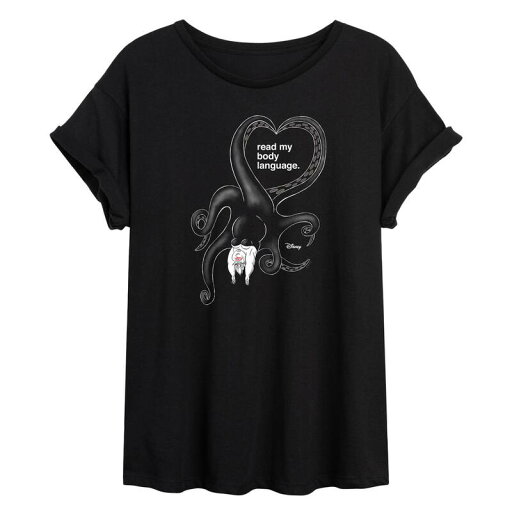【送料無料】 ディズニー レディース Tシャツ トップス Disney's The Little Mermaid Ursula Juniors' Read My Body Language Oversized Tee Black 【送料無料】 ディズニー レディース Tシャツ トップス Disney's The Little Mermaid Ursula Juniors' Read My Body Language Oversized Tee Black