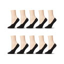 【送料無料】 メモイ レディース 靴下 アンダーウェア Women's 10 Pair Pack High Cut Sneaker Liners Black(4)