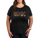 【送料無料】 ライセンス キャラクター レディース Tシャツ トップス Plus ACDC Poster Texture Graphic Tee Black(4)