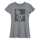 【送料無料】 ライセンス キャラクター レディース Tシャツ トップス Women's Pokemon Eevee Pattern Graphic Tee Heather Gray