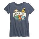 【送料無料】 ライセンス キャラクター レディース Tシャツ トップス Women's Pokemon Athletic Graphic Tee Heather Blue
