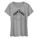 【送料無料】 ライセンス キャラクター レディース Tシャツ トップス Women's Pokemon Snorlax Team Sleep Graphic Tee Heather Gray