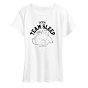 【送料無料】 ライセンス キャラクター レディース Tシャツ トップス Women's Pokemon Snorlax Team Sleep Graphic Tee White