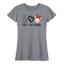 【送料無料】 ディズニー レディース Tシャツ トップス Disney's Minnie Mouse Women's Peace Love Graphic Tee Heather Gray
