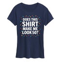【送料無料】 ライセンス キャラクター レディース Tシャツ トップス Women's Does This Shirt Make Me Look 50 Graphic Tee Navy(4)
