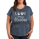 【送料無料】 ライセンス キャラクター レディース Tシャツ トップス Plus Love Being a Grandma Graphic Tee Heather Blue