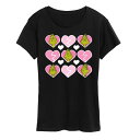 【送料無料】 ライセンス キャラクター レディース Tシャツ トップス Women's Grinch Broken Heart Grid Graphic Tee Black