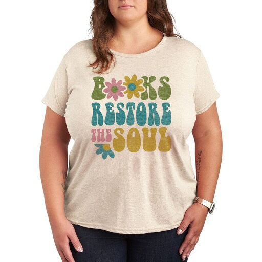 【送料無料】 ライセンス キャラクター レディース Tシャツ トップス Plus Books Restore The Soul Graphic Tee Beige 【送料無料】 ライセンス キャラクター レディース Tシャツ トップス Plus Books Restore The Soul Graphic Tee Beige
