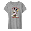【送料無料】 ディズニー レディース Tシャツ トップス Disney's Minnie Mouse Women's Year Of The Dragon Graphic Tee Heather Gray(4)