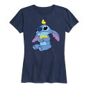 【送料無料】 ディズニー レディース Tシャツ トップス Disney's Lilo & Stitch Women's Chicks Graphic Tee Navy(4)
